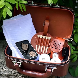 Set regalo da golf, set regalo da golf in pelle personalizzato per golfisti, torre porta palline da golf, porta tee da golf, regali da golf per la festa del papà per uomo