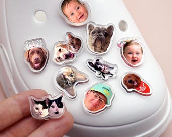 Custom Baby Pet Portrait Photo Shoe Charms, Dog Cat Baby Face Shoe Clips, Photo Shoe Charms, Custom Shoe Decoration | Not Including the Shoe