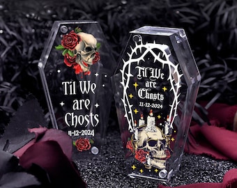 Coffin Ring Box, Halloween Wedding Ring Box, Acrylic Ring Box for Wedding Ceremony, Til Death Do Us Part Ring Bearer Box, Gothic Goth