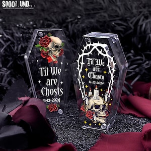 Coffin Ring Box, Halloween Wedding Ring Box, Acrylic Ring Box for Wedding Ceremony, Til Death Do Us Part Ring Bearer Box, Gothic Goth