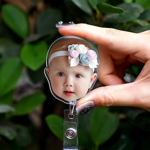 Custom Photo Badge Reel, Personalized Photo Badge Reel, Custom Face Badge Reels Nurse Badge Reel, Retractable ID NP Badge Face Photo, Doctor