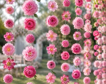 DIY 60 Hanging Flower Garland Kit, Silk Floating Flowers, Romantic Backdrop