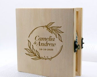 Custom CD Box, Personalised Wooden DVD Case - Wedding CD Music Video Wedding Photographs (CD07)