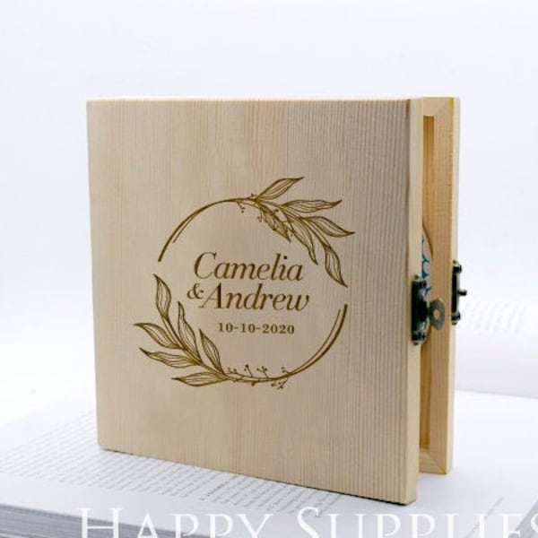 Caja de CD personalizada, caja de DVD de madera personalizada - CD de boda Video musical Fotografías de boda (CD07)