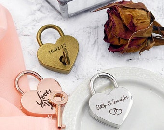 Wedding Lock, Padlock with Key, Heart Lock, Love Lock, Custom Lock, Engraved Lock Lock, Personalized Padlock, Padlock Gift, Anniversary Gift