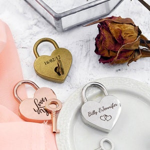 Cadeado de casamento, Cadeado com chave, Cadeado de coração, Cadeado de amor, Cadeado personalizado, Cadeado gravado, Cadeado personalizado, Presente de cadeado, Presente de aniversário