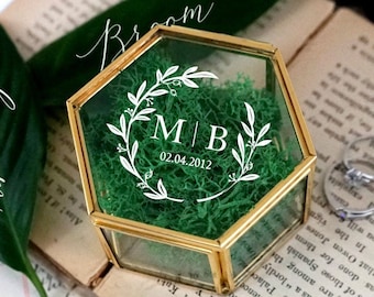 Ring Box, Wedding Ring Box, Ring Bearer Box, Engagement Ring Box, Proposal Ring Box, Glass Ring Box, Personalized Ring Pillow