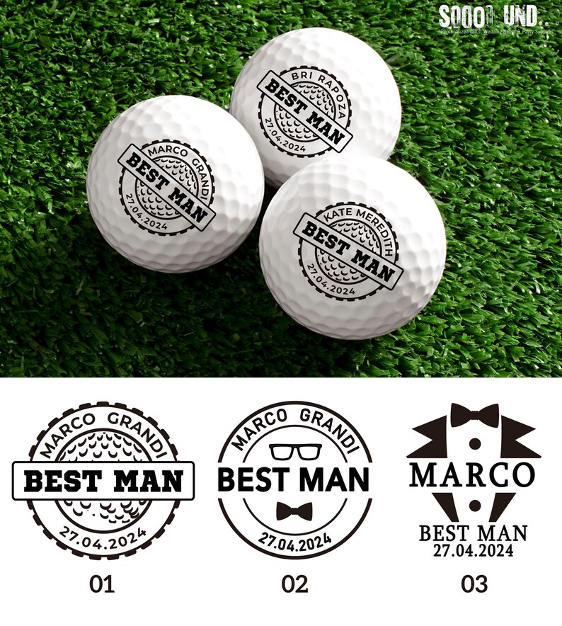 Balles de golf personnalisées, Balle de golf pour papa, Cadeau balle de golf pour homme d'honneur, Balle de golf pour mariage d'homme d'honneur, Balle de golf personnalisée, Cadeau de golf pour la fête des pères, image 2