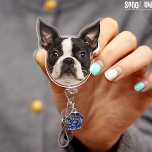 Huisdierbadge haspel, aangepaste huisdier portret foto badge haspel, hond gezicht kat gezicht, verpleegkundige badge haspel, intrekbare ID NP-badge huisdier kat hond foto, dokter