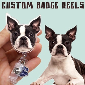 Huisdierbadge haspel, aangepaste huisdier portret foto badge haspel, hond gezicht kat gezicht, verpleegkundige badge haspel, intrekbare ID NP-badge huisdier kat hond foto, dokter