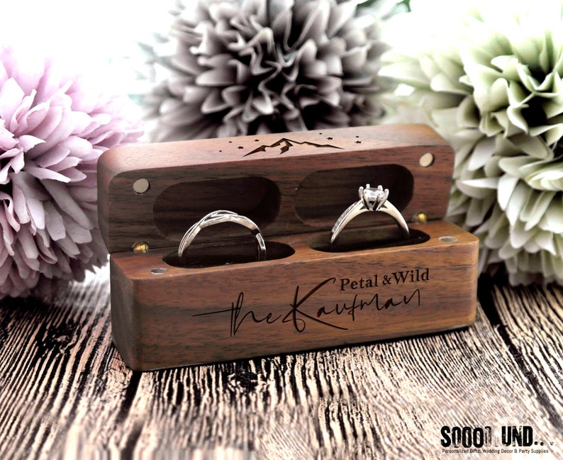 Ring Box Wedding Ring Box Double Engagement Ring Box Ring Etsy