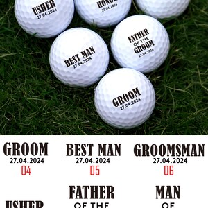 Balles de golf personnalisées, Balle de golf pour papa, Cadeau balle de golf pour homme d'honneur, Balle de golf pour mariage d'homme d'honneur, Balle de golf personnalisée, Cadeau de golf pour la fête des pères, image 3