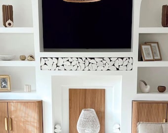 Scandi Split Style Decorative Logs: Fill a Media Wall Alcove or Unused Fireplace