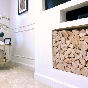 Decorative SPLIT LOGS Rustic Style, Chopped Wood, Ornamental stacking logs to display in and fill empty alcoves or fireplaces