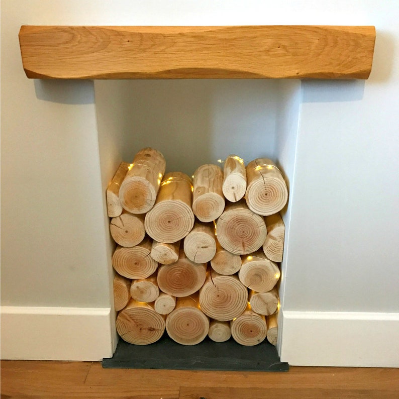 Decorative NATURAL LOGS for an empty fireplace or alcove natural wood, log stack, ornamental logs, neat round logs image 7