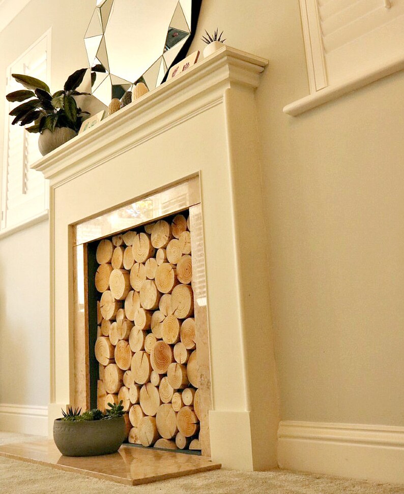 Staggered LOG Wall TILES Faux Log Stack Wood Wallcovering Etsy UK