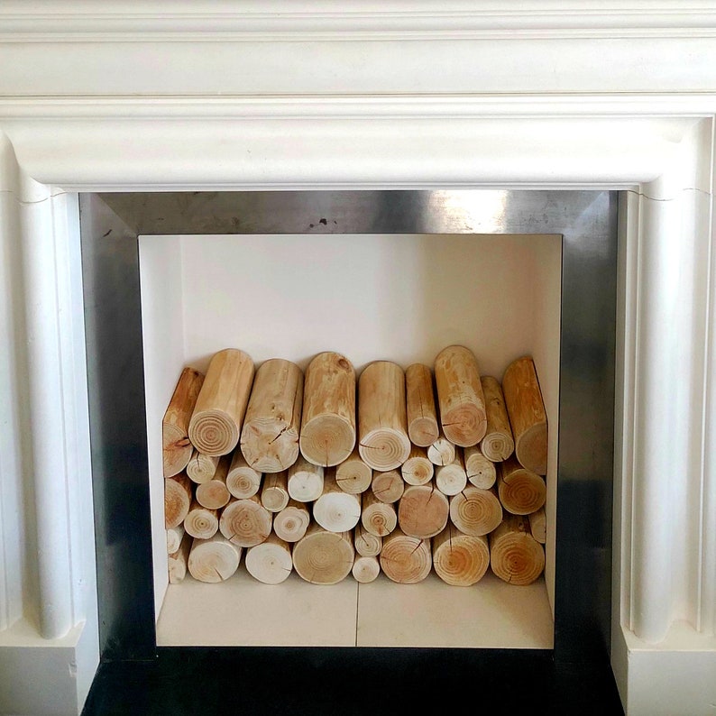 Decorative NATURAL LOGS for an empty fireplace or alcove natural wood, log stack, ornamental logs, neat round logs 20 cm