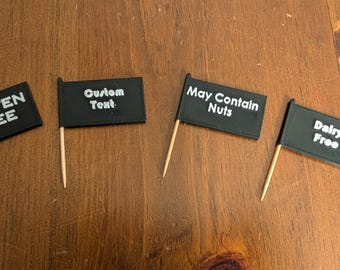 Food Allergy Label Toothpick Flags