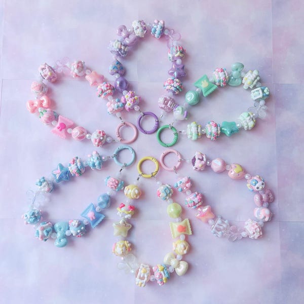 Adorable phone charm | Key chain | Bag charm | Hand painted Beads
