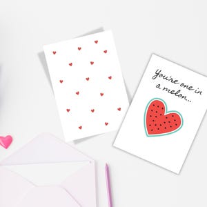 One in a Melon, biglietto di San Valentino, biglietto di San Valentino stampabile, biglietto d'amore, biglietto per la fidanzata, biglietto per l'amico, biglietto per la moglie, download DIGITALE