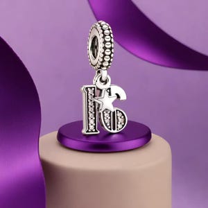 16th Celebration Dangle Charm Dazzling Ladies Bracelet Charms with Zirconia Perfect Anniversary Gift For Her