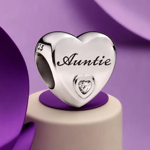 Auntie Charm Auntie Heart Charm Silver Jewellery Women Personalized and Minimalist Gift Ideas for Family Gift For Auntie