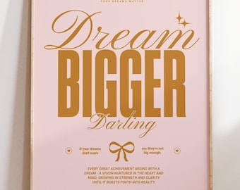 2025 Goals Girl Boss Wall Art, Dream Big Motivational Print, Pink Aesthetic Printable Poster, Inspiring Coquette Decor, Pink Poster, Career