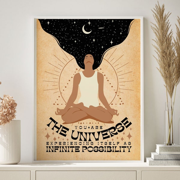 Spiritual Wall Art, Spiritual Art, Spiritual Decor, Spiritual Gift, You Are The Universe, Mindfulness Poster, Printable Wall Art, Witchy Art