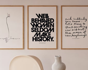 Self Love Collection Bundle • Set of 3 • PRINTABLE • Well Behaved Women • You Are Enough • New Beginnings