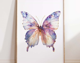 Butterfly No1, Cottagecore print, Boho wall art, Butterfly Print, Butterfly wall art, kid's wall art, pretty wall art, Feminine spring, pink