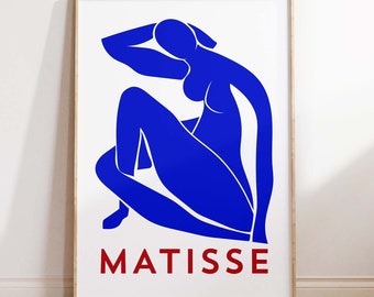 Maximalist Matisse printable wall art Retro wall art Abstract woman Matisse abstract print Bright wall art, bold printable, nude woman print
