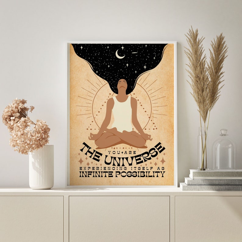 Spiritual Wall Art, Spiritual Art, Spiritual Decor, Spiritual Gift, You Are The Universe, Mindfulness Poster, Printable Wall Art, Witchy Art image 1