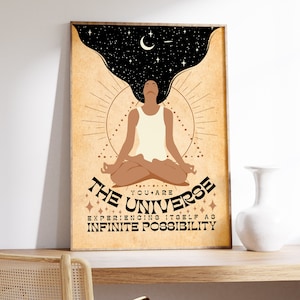 Spiritual Wall Art, Spiritual Art, Spiritual Decor, Spiritual Gift, You Are The Universe, Mindfulness Poster, Printable Wall Art, Witchy Art image 3