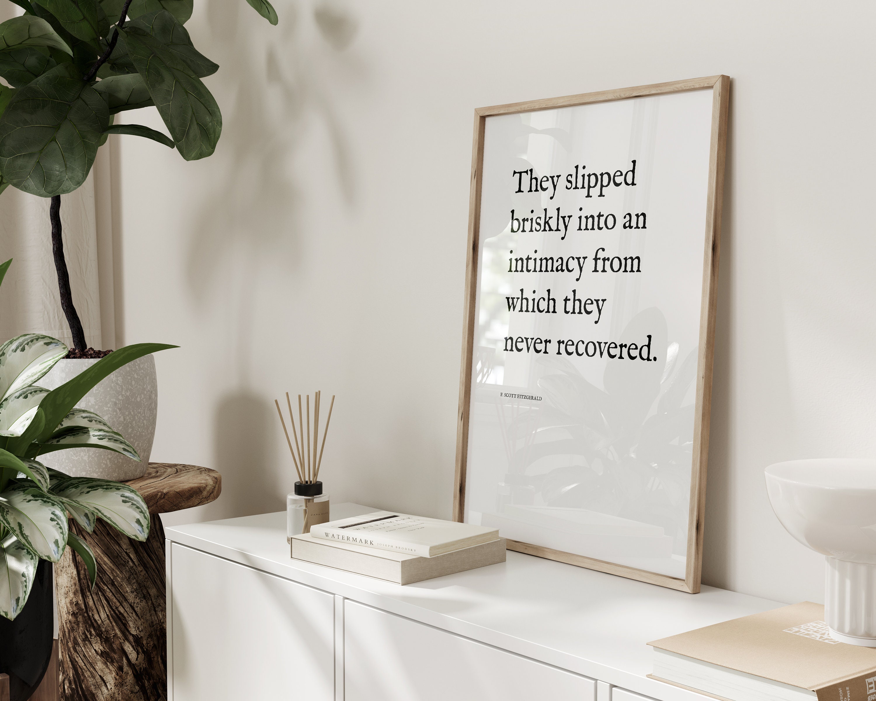 They Slipped Briskly PRINTABLE INSTANT Download F Scott Fitzgerald Wall Art Literary Quotes