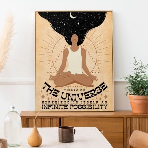 Arte da parete spirituale, Arte spirituale, Decorazione spirituale, Dono spirituale, Tu sei l'universo, Poster di consapevolezza, Arte da parete stampabile, Arte stregata immagine 9