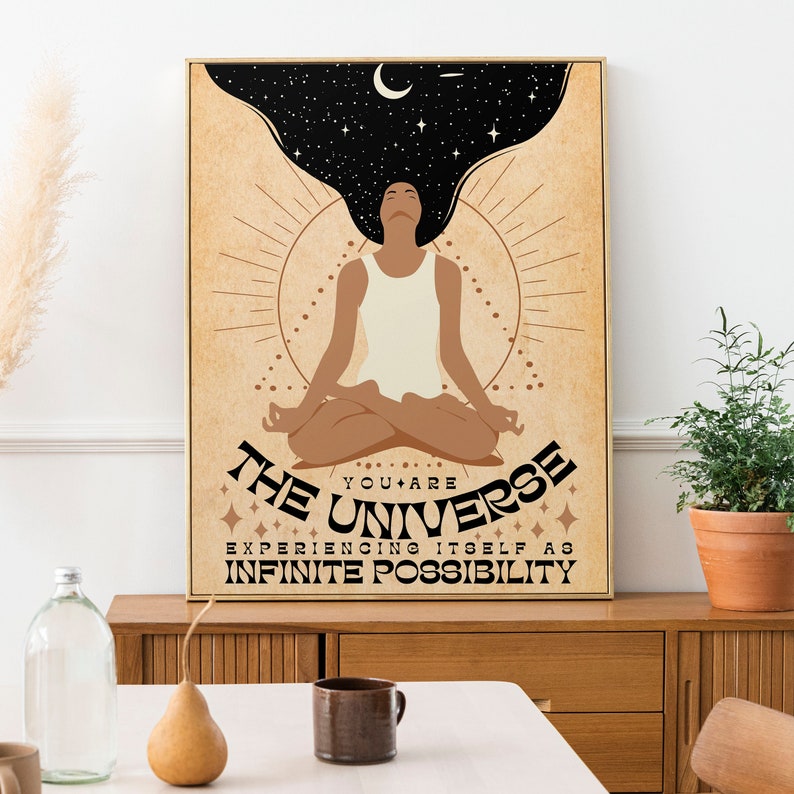 Spiritual Wall Art, Spiritual Art, Spiritual Decor, Spiritual Gift, You Are The Universe, Mindfulness Poster, Printable Wall Art, Witchy Art image 6