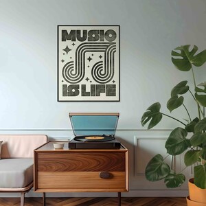 Music Printable, Boho Wall Art, Instant Printable Wall Art, Music Wall Art, Music Quotes, Type Poster, Beige and Black, Music Lover Gift image 5