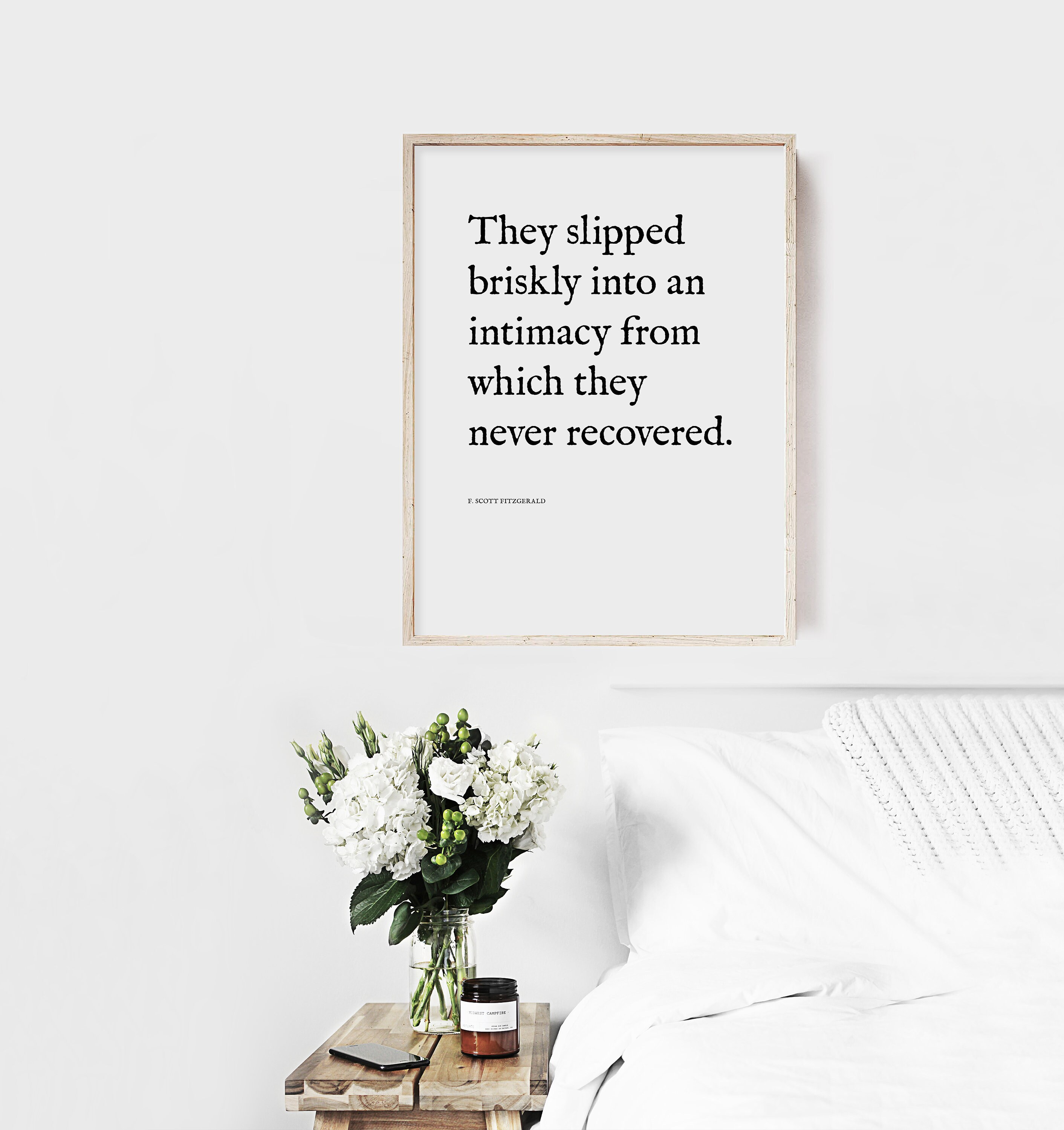 They Slipped Briskly PRINTABLE INSTANT Download F Scott Fitzgerald Wall Art Literary Quotes