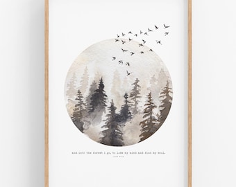 Into The Forest • PRINTABLE • INSTANT Download •  Wall Art • Nature • Boho • Outdoors • Many Sizes Available.