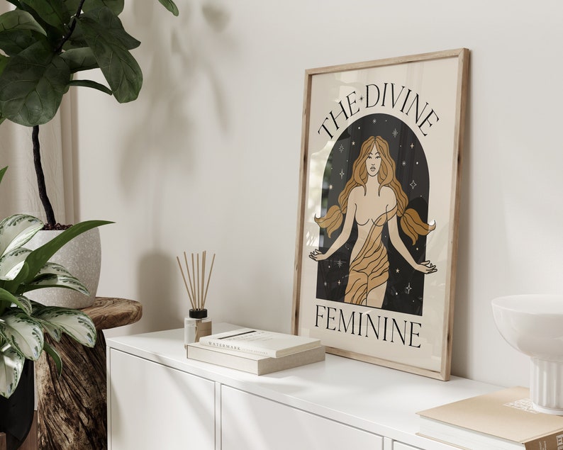 The Divine Feminine PRINTABLE INSTANT Download Wall Art Self Love Woman Women Goddess image 2