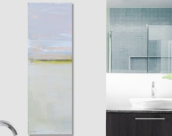 Coastal Vertical Canvas Wall Art by Jacquie Gouveia, Tranquil Tall Narrow Art for Entryway, Serene Modern Coastal Art for Home