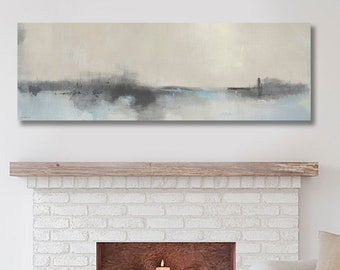 Oversized Horizontal Wall Art, Large Canvas Wall Art, Wall Decor Hang Over the Bed, Long Narrow Coastal Wall Art, Mantel Fireplace Decor