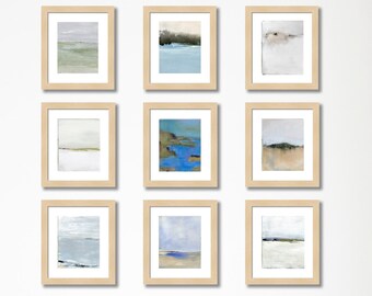 Set Of 9 16x20 Coastal Art Prints by Jacquie Gouveia, Customized Art Prints,  Abstract Coastal Landscape Prints, Group of 9 Vertical Prints