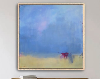 Large Framed Abstract Coastal Wall Art by Jacquie Gouveia, Large Framed Blue Beach Canvas Art Print, Abstract Seascape Decor on Canvas