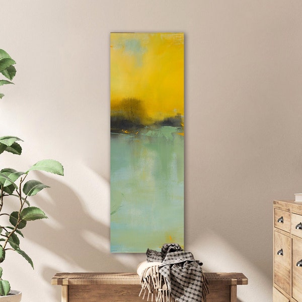 Vibrant Tall Vertical Canvas Wall Art by Jacquie Gouveia, Abstract Landscape Painting Canvas Print, Tall Narrow Wall Decor, Large Framed Art