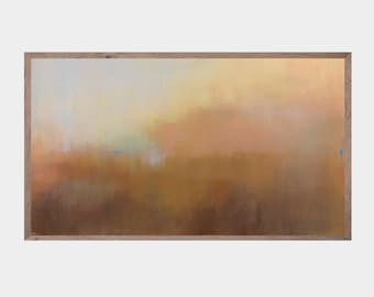 Samsung Frame TV Art, Art for Samsung Frame TV, Misty Foggy Forest Abstract Landscape Painting, Samsung Art TV, Digital Download