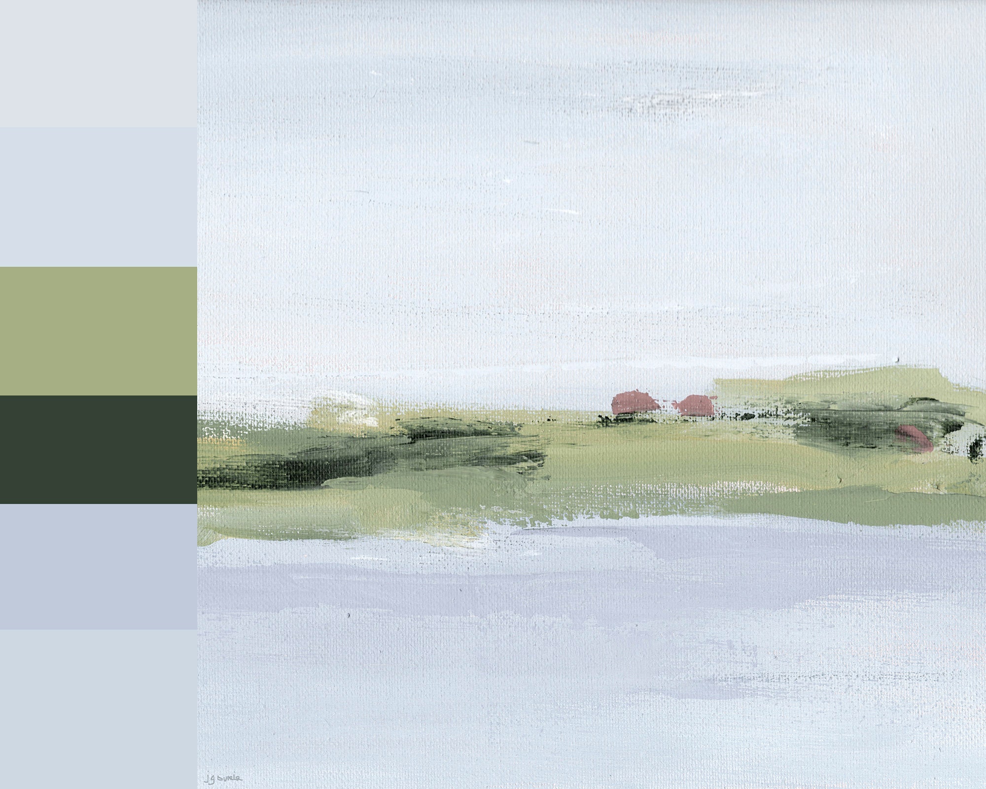 Set of 2 Abstract Coastal Landscape Art Prints Landscape Art Etsy