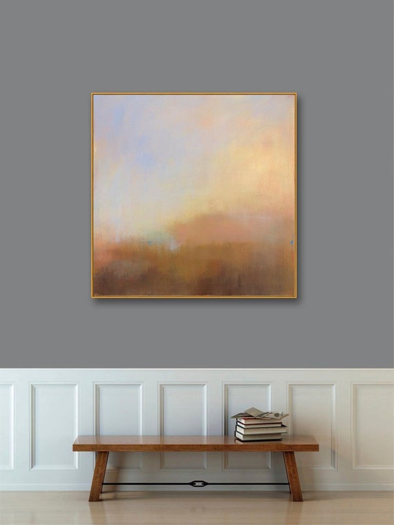 Large Framed Wall Art Large Gold Framed Abstract Landscape Etsy