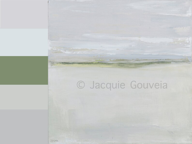 Large Silver Framed Coastal Wall Art, Large Square Canvas Art, Framed Canvas Art, Neutral Calming Art for Spa Bathroom, Jacquie Gouveia image 4
