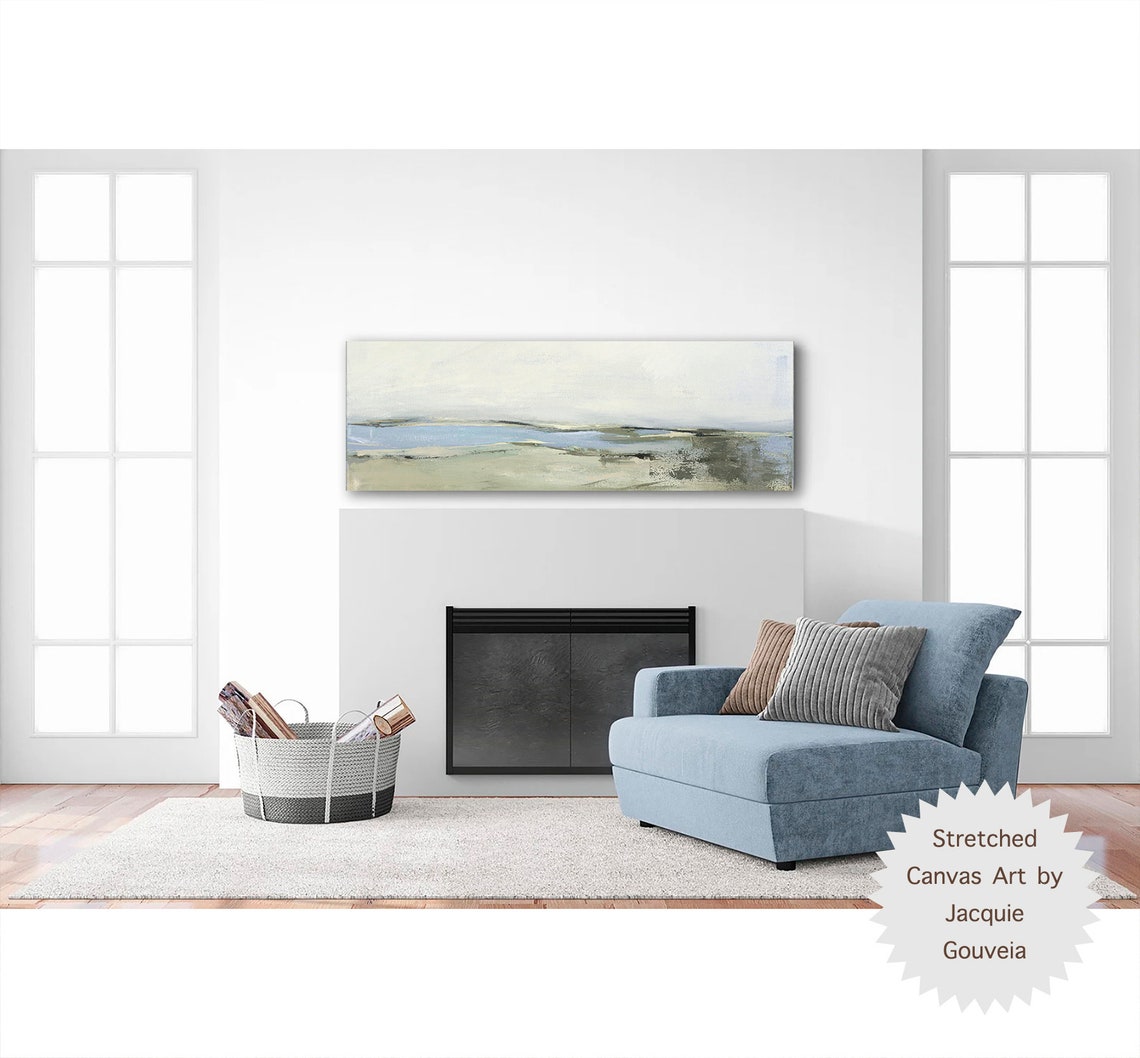 Long Large Horizontal Canvas Wall Art Calm Coastal Landscape Etsy